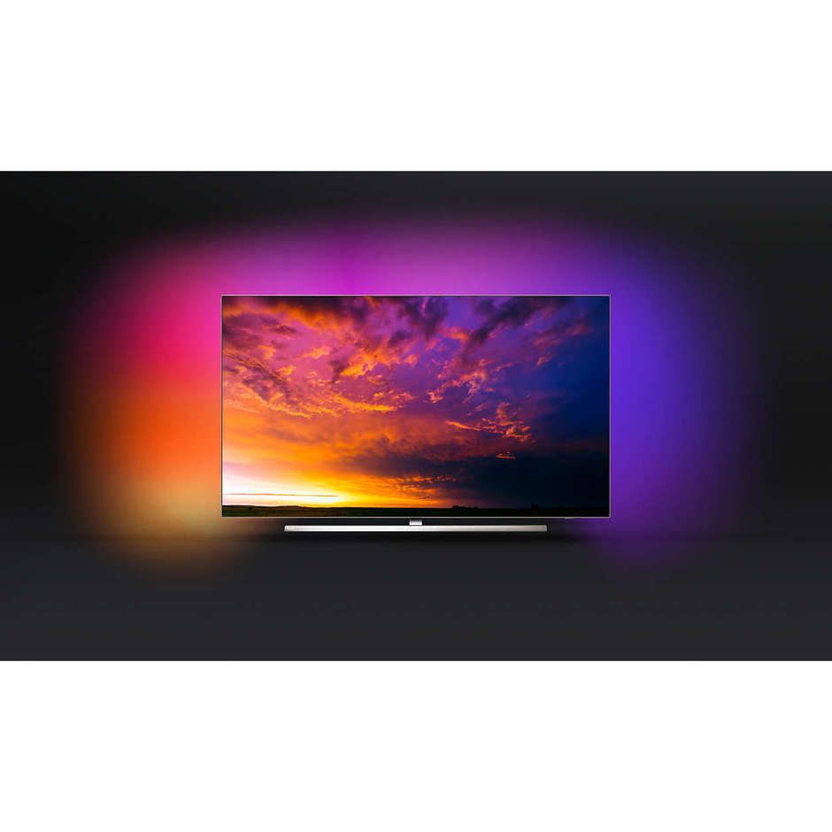 Philips 65OLED854/12 Tv OLED 65" 4K Ultra HD HDR Smart Tv Android Tv Wifi classe B Google Assistant colore argento