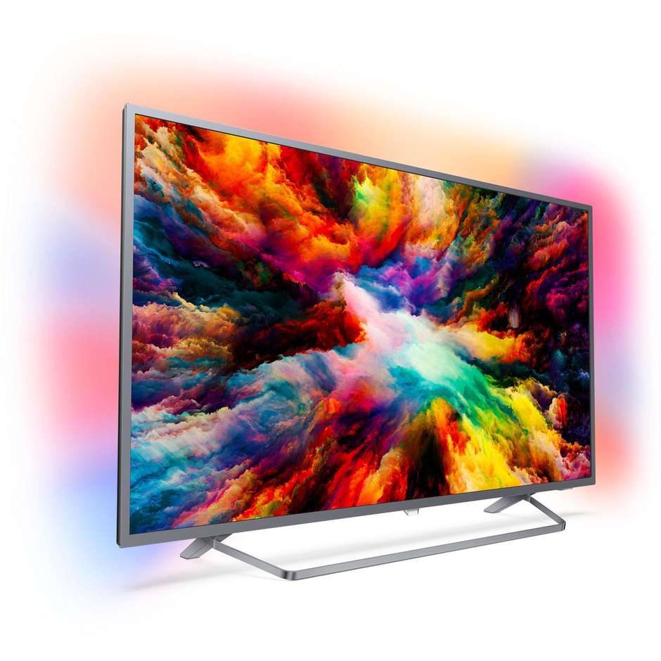 Philips 65PUS7303/12 Tv LED 65" 4K Ultra HD Ambilight Smart Tv Android Tv classe A+ colore argento