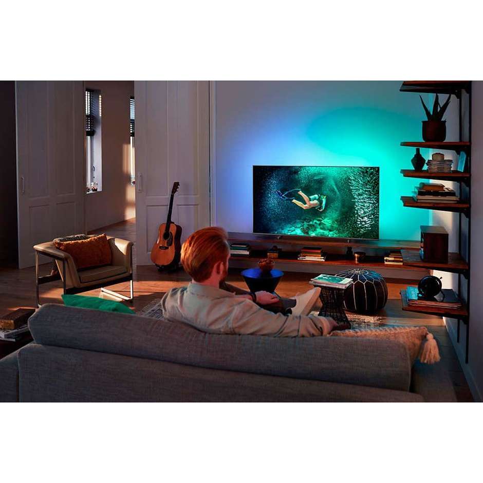 Philips 65PUS8007/ Tv LED 65" 4K Ultra HD Smart Tv Wi-Fi Classe F Colore cornice Nero
