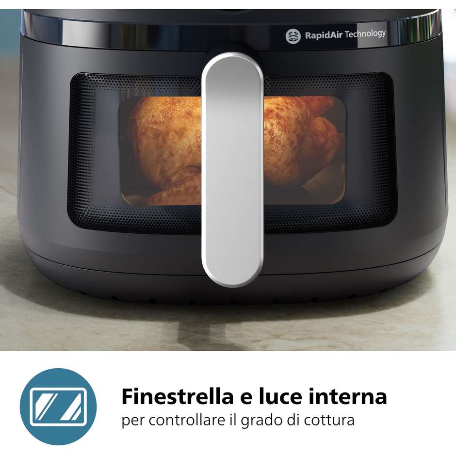 Philips Airfryer Serie 2000 NA231/00 Friggitrice ad aria 6,2 L, 1.700 W con finestra