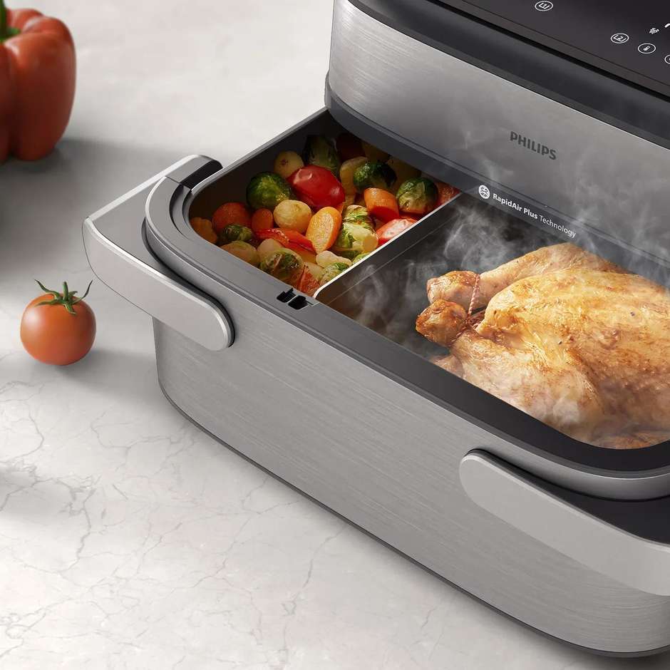Philips Airfryer Serie 5000 NA565/02 Doppia 9,5 L con Vapore Rapid Air