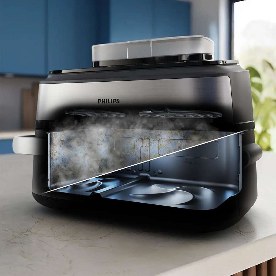 Philips Airfryer Serie 5000 NA565/02 Doppia 9,5 L con Vapore Rapid Air