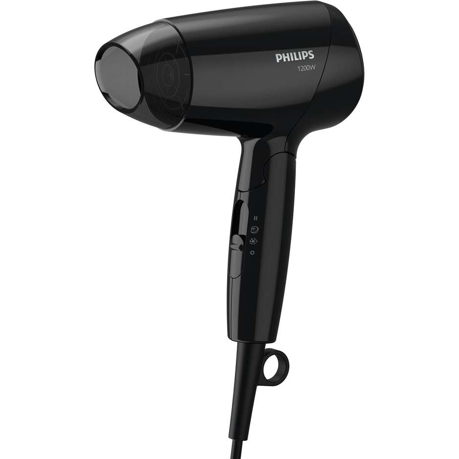 Philips BHC010/10 EssentialCare asciugacapelli ultra compatto potenza 1200 Watt colore nero