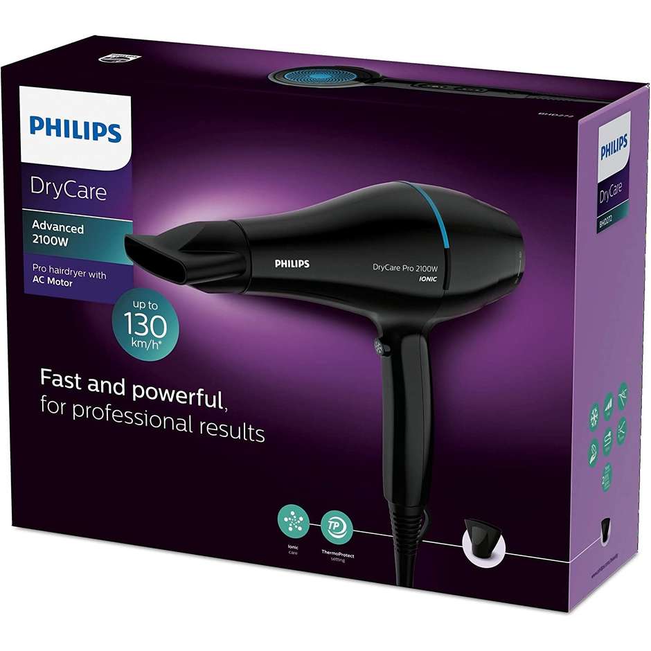 Philips BHD272/00 DryCare Asciugacapelli professionale 2100 Watt colore nero