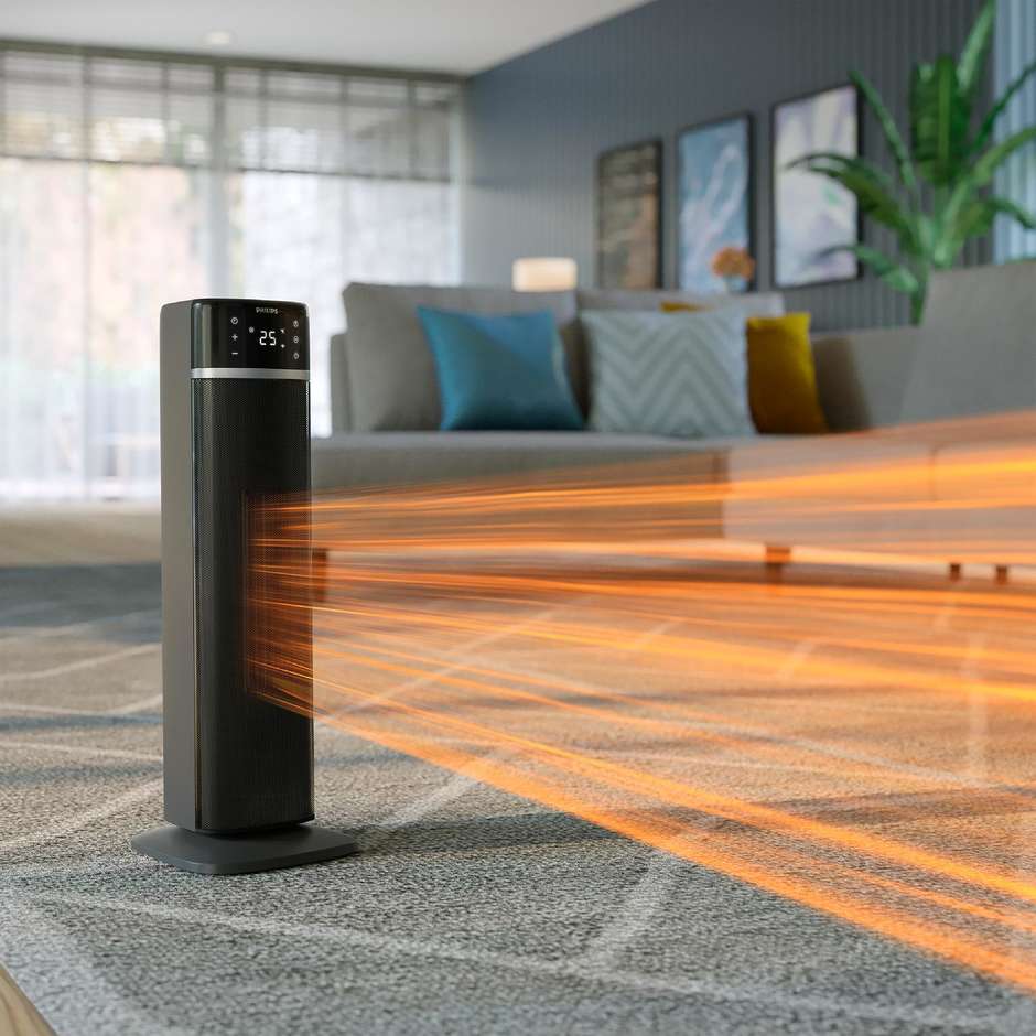 PHILIPS CX5120/11 Termoventilatore Elettrico Compatto 2000 W Termostato Regolabile Nero