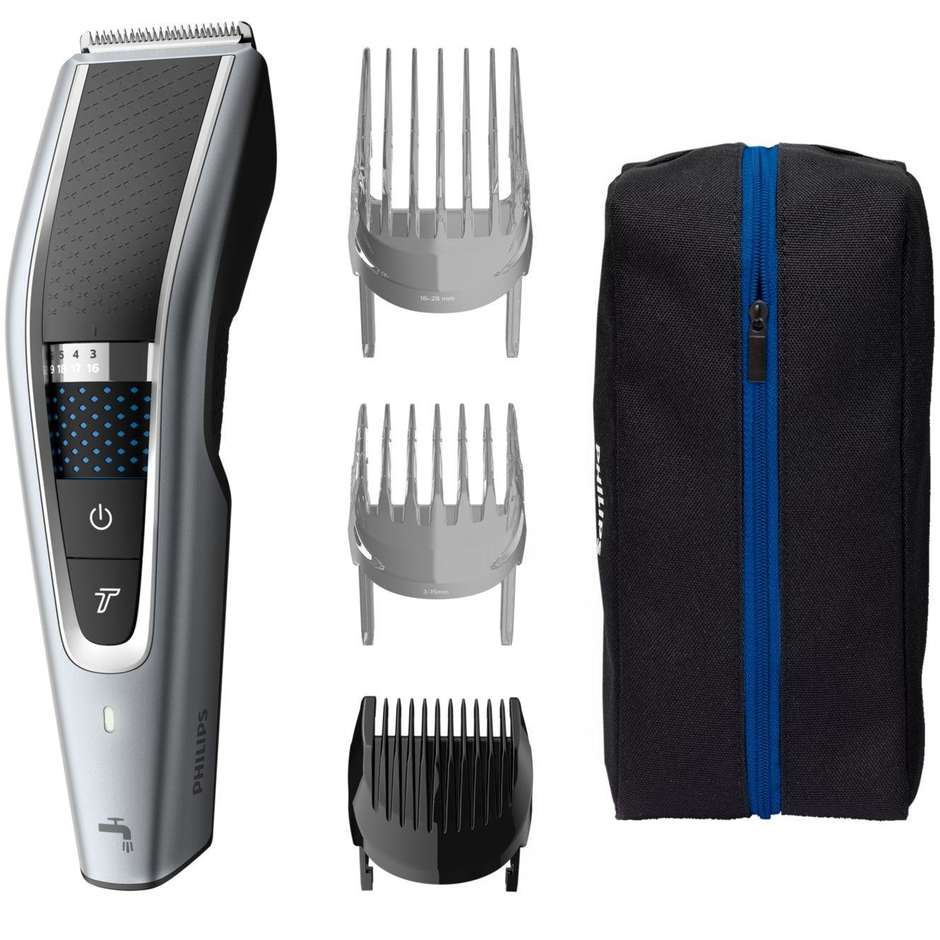 Philips Hairclipper Serie 5000 HC5630/15 Tagliacapelli Ricaricabile Lavabile con Tecnologia Trim-n-Flow Pro Grigio