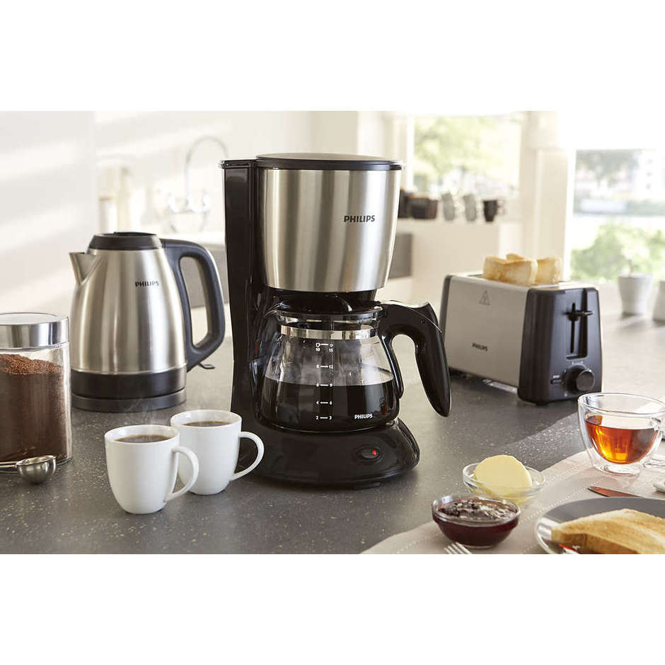 Philips HD7462/20 Daily Collection Macchina da Caffè con Filtro 1000 W 1,2 L Nero Acciaio Inossidabile