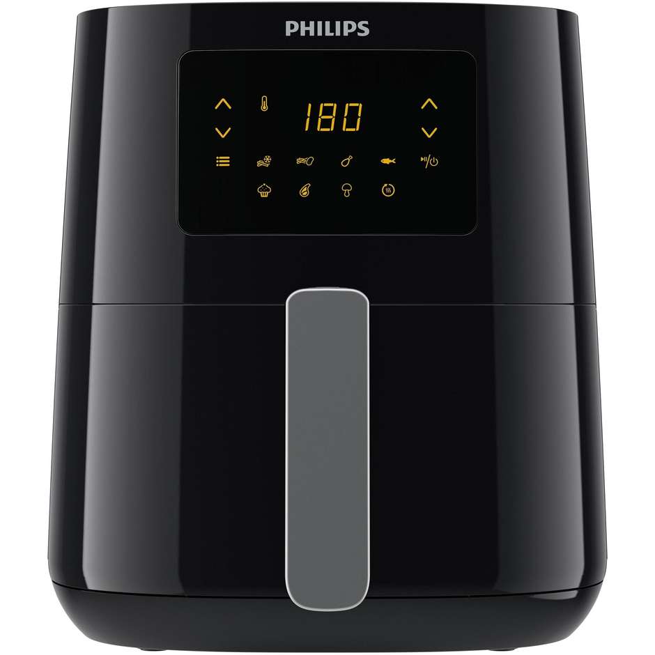 Philips HD9252/70 Friggitrice ad Aria Calda 4,1 L 1400 W con Cestello Singolo Antiaderente Nero, Argento