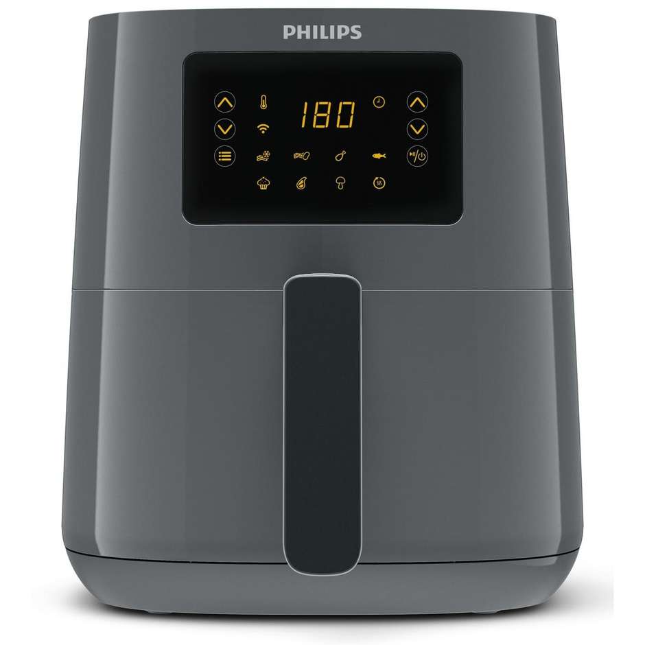 Philips HD9255/60 Friggitrice ad Aria Calda 4,1 L 1400 W con Cestello Singolo Antiaderente Nero, Grigio