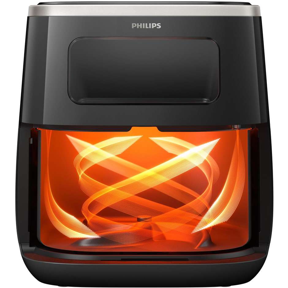 Philips HD9257/80 Airfryer Friggitrice ad Aria con Finestra Visiva 5.6 L 1700 W 14 Programmi Nero
