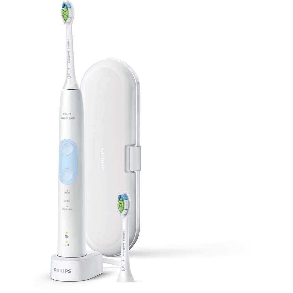 Philips HX6859/29 Sonicare Protective Clean 5100 Spazzolino Elettrico Sonico con custodia da viaggio Colore Bianco