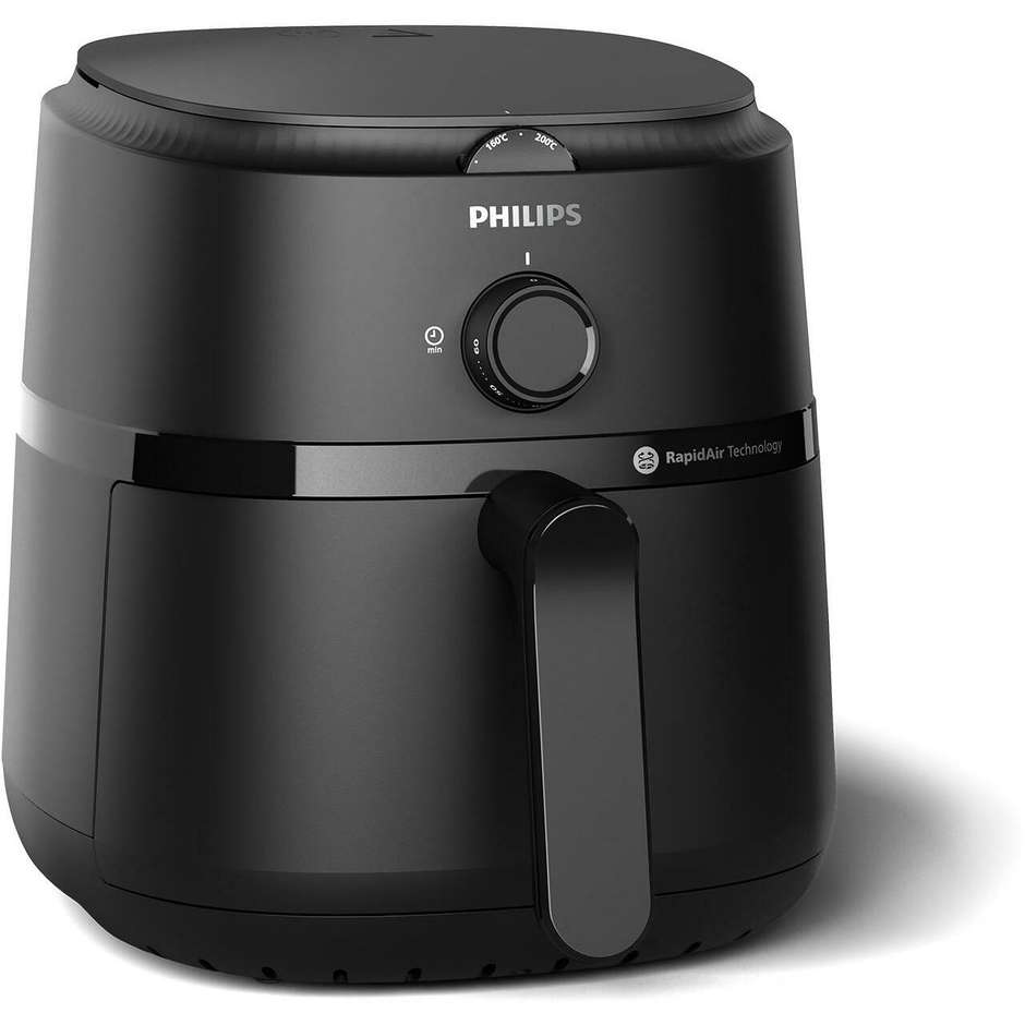 Philips NA120/00 Friggitrice ad Aria Calda 4,2 L 1500 W con Cestello Singolo Antiaderente Nero
