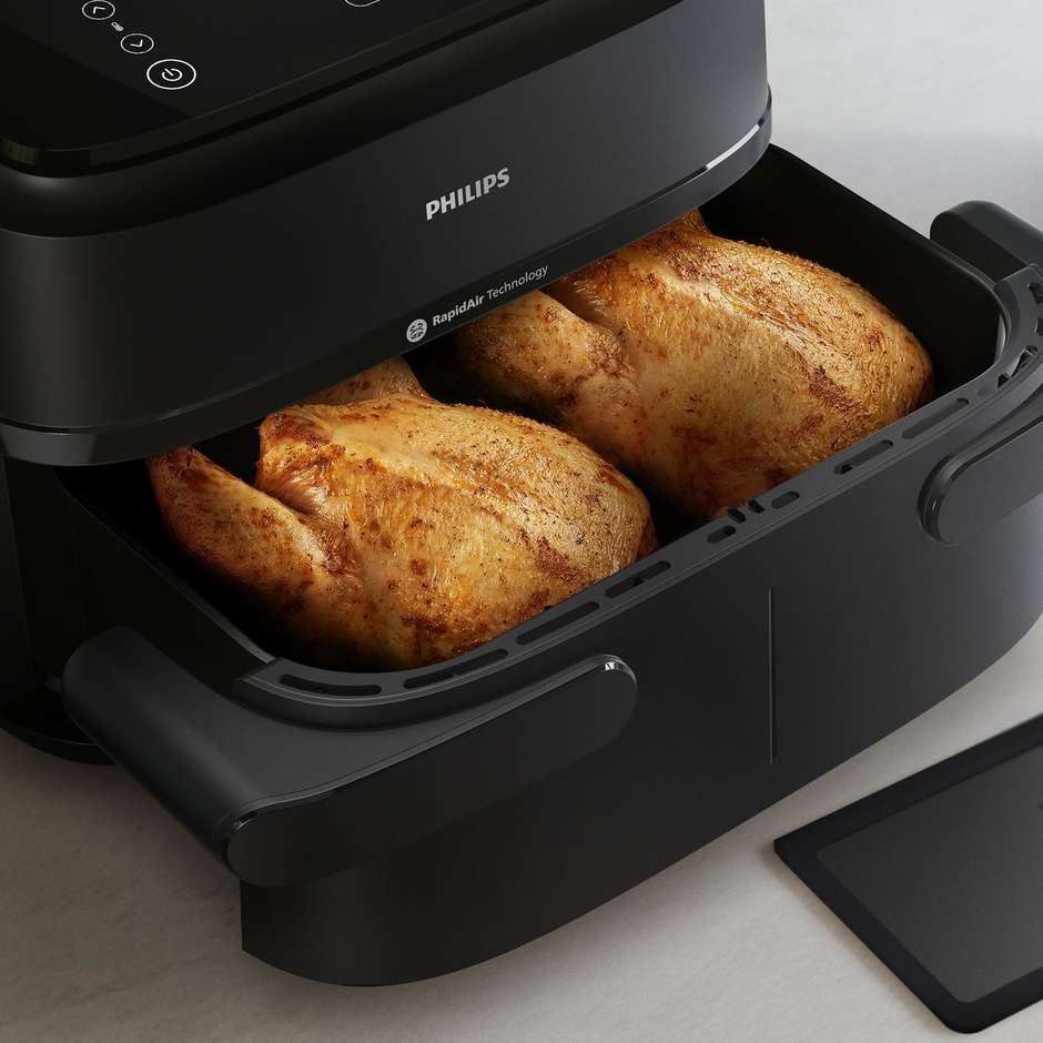 Philips NA150/00 Friggitrice ad Aria Calda 7,1 L 2450 W con Doppio Cestello Dual Zone Nero