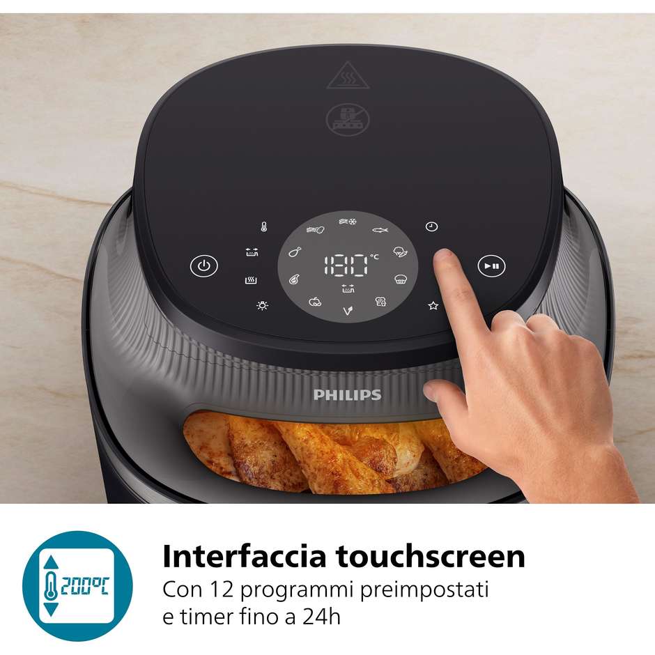 Philips NA332/00 Airfryer Rapid Air 6,2 L, 1.700 W con finestra di cottura