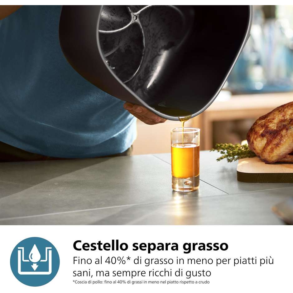 Philips NA332/00 Airfryer Rapid Air 6,2 L, 1.700 W con finestra di cottura