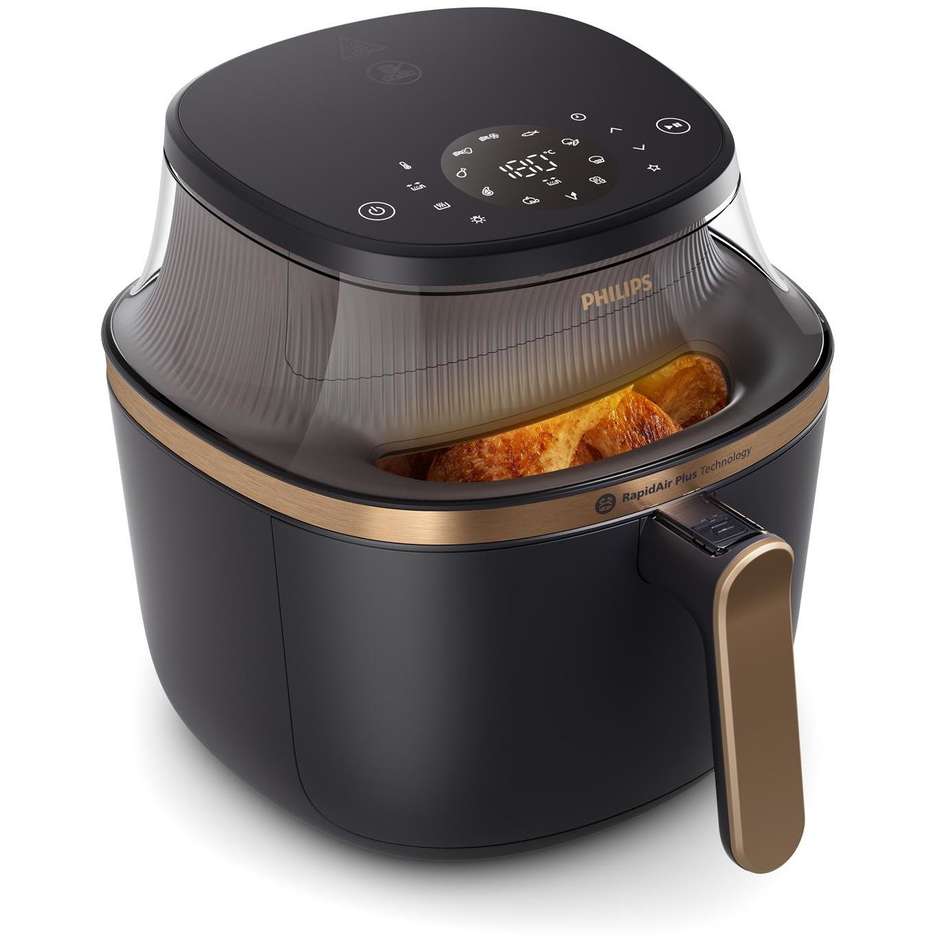 Philips NA332/00 Friggitrice ad Aria Calda 6,2 L 1700 W con Cestello Singolo Antiaderente Nero