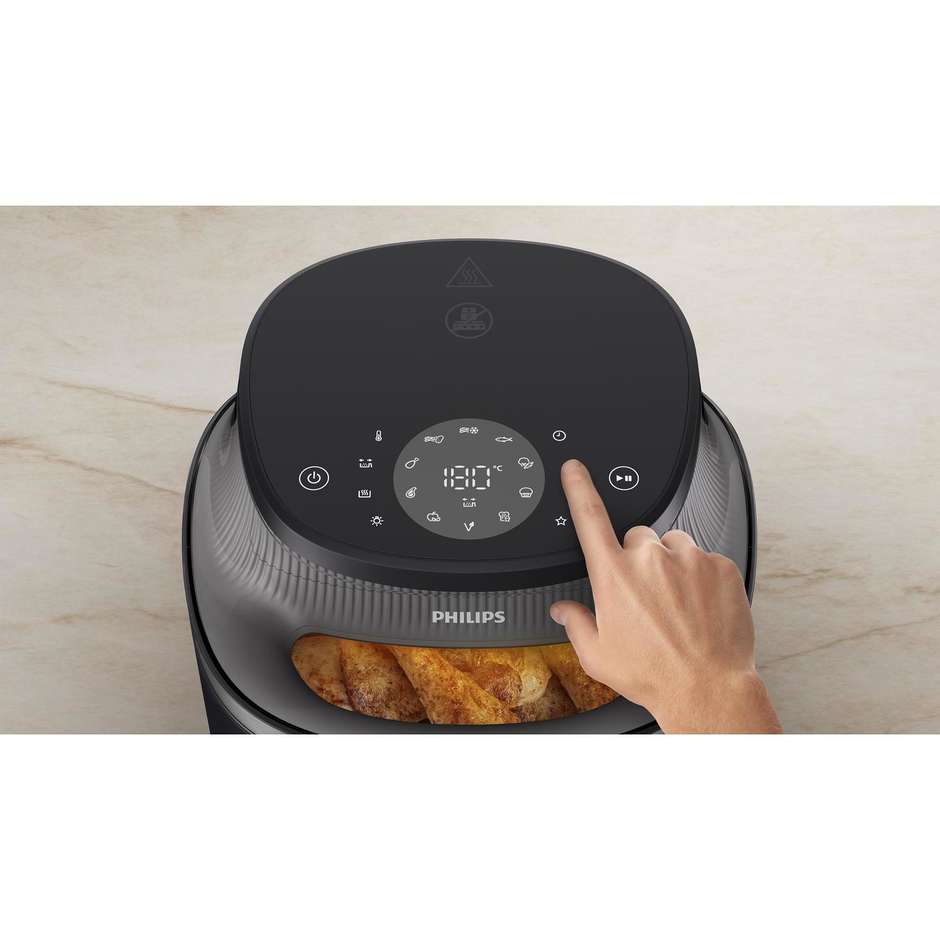 Philips NA332/00 Friggitrice ad Aria Calda 6,2 L 1700 W con Cestello Singolo Antiaderente Nero