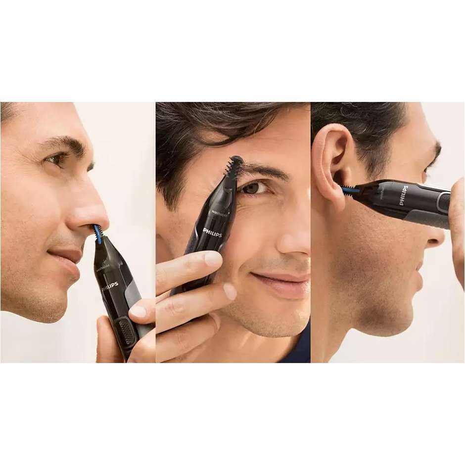 Philips Nose Trimmer Serie 3000 NT3650/16 Rifinitore Igienico per Naso, Orecchie e Sopracciglia