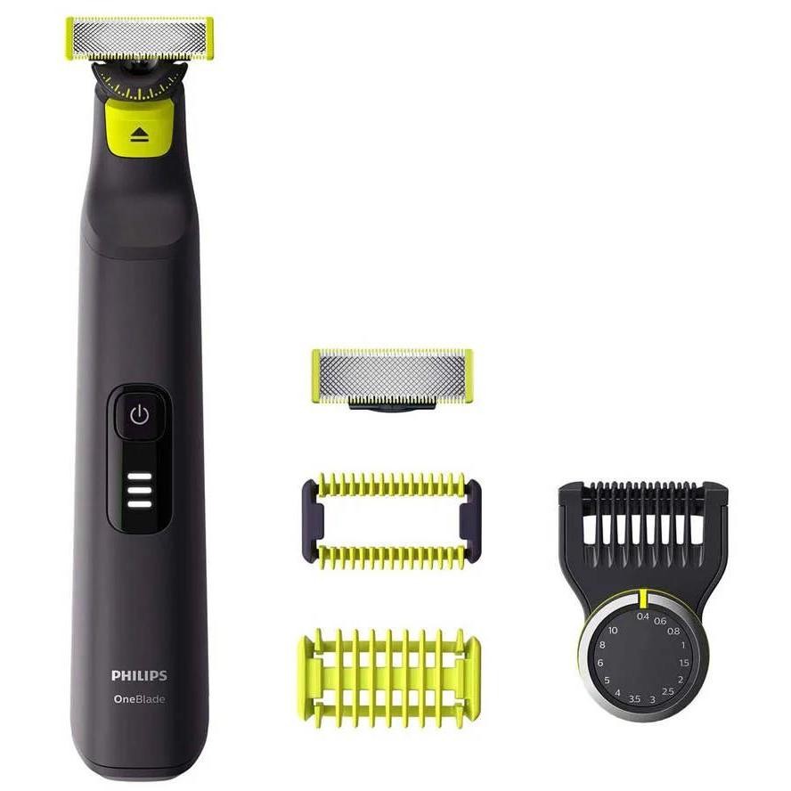 Philips OneBlade Pro 360 QP6541/15 Rasoio Ibrido Viso e Corpo con Ghiera 14 Lunghezze Nero