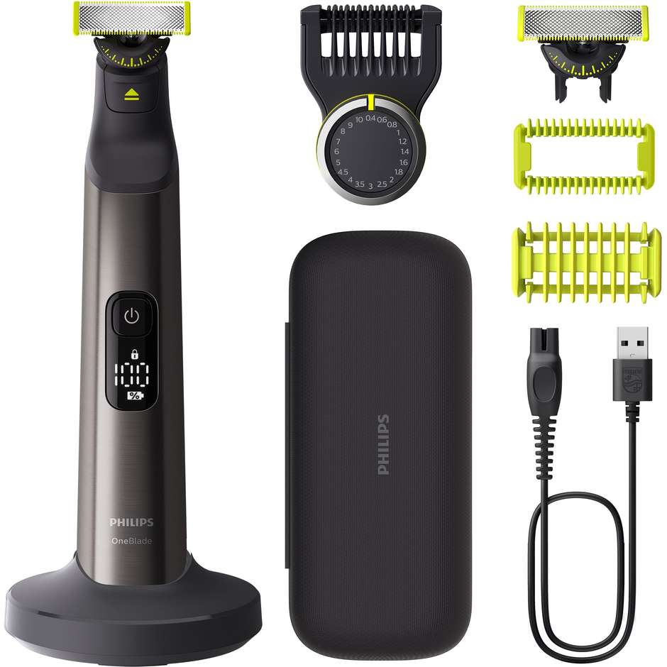Philips OneBlade Pro 360 QP6652/61 Face + Body, 20 lunghezze e autonomia 120 minuti