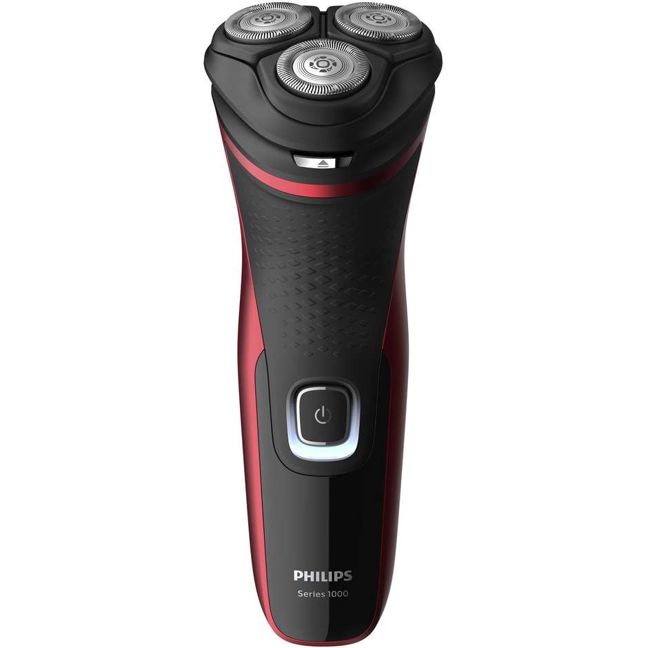 Philips S1333/41 Shaver Rasoio elettrico Wet&Dry Ricaricabile Autonomia 45 min colore Nero,Rosso