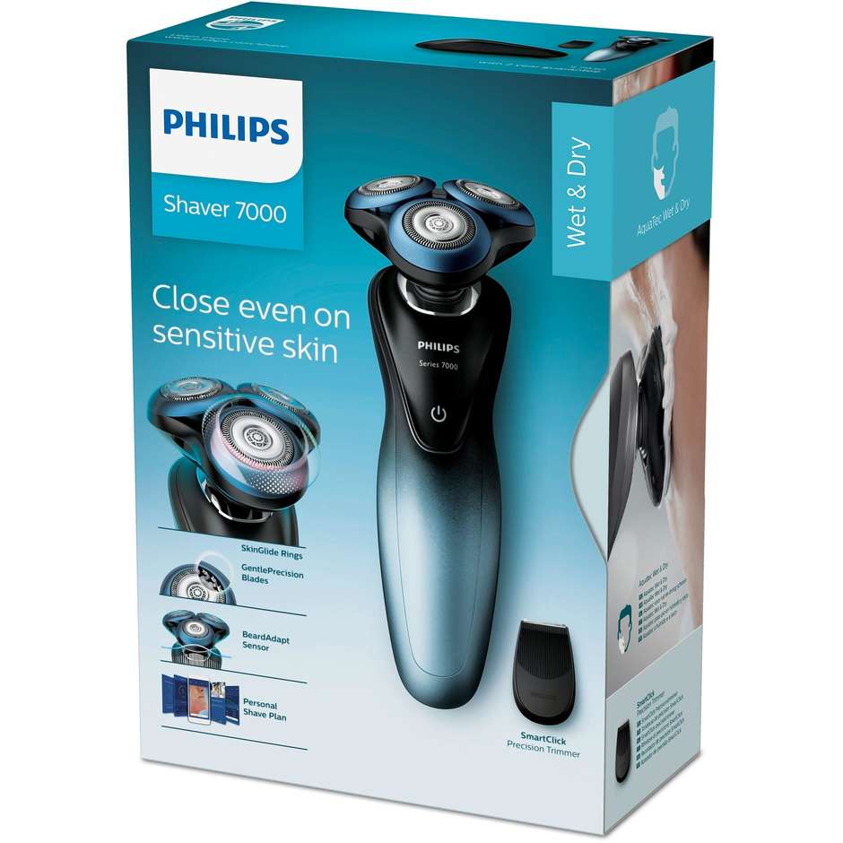 Philips S7930/16 Rasoio per barba Wet&Dry Ricaricabile Autonomia 50 min colore Nero, Blu