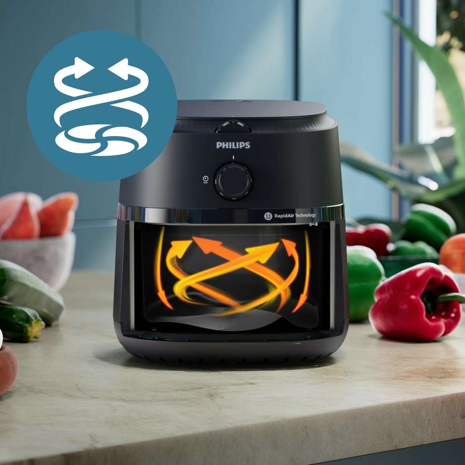Philips Serie 1000 NA120/00 Airfryer Friggitrice ad Aria Compatta 4.2 L 1500 W RapidAir Nero