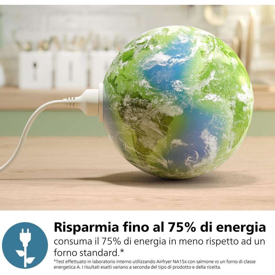 Philips Serie 1000 NA150/00 Friggitrice ad aria Doppio Cestello Capacita 7.1 Lt Potenza 2450 W 10 metodi di cottura App per ricette Colore Nero