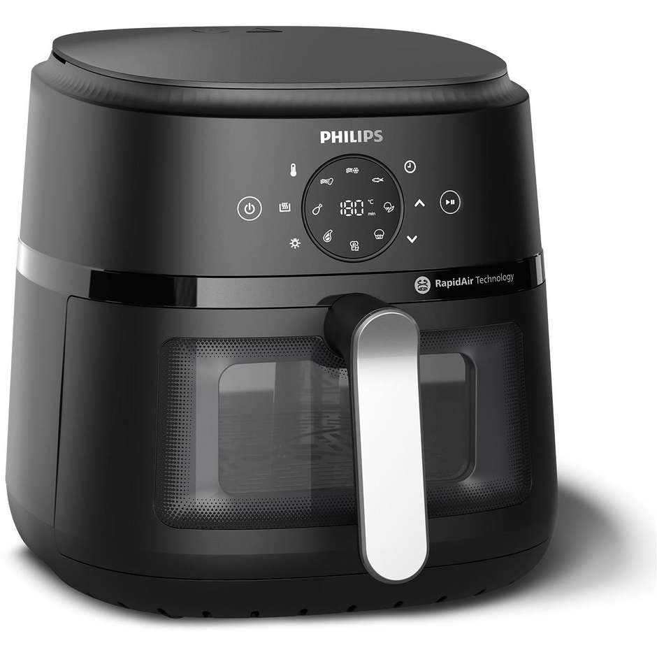 Philips Serie 2000 NA231/00 Friggitrice ad Aria Capacità 6,2 Litri 1700 W RapidAir Finestra Touch Nero
