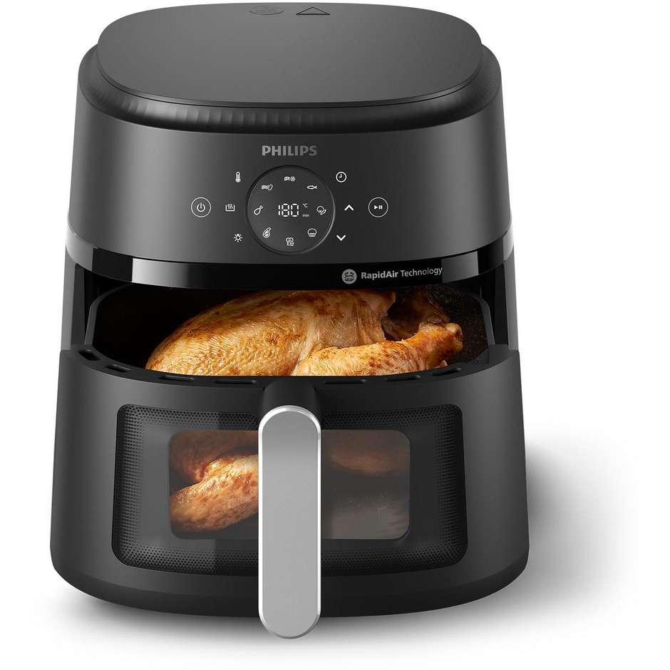 Philips Serie 2000 NA231/00 Friggitrice ad Aria Capacità 6,2 Litri 1700 W RapidAir Finestra Touch Nero