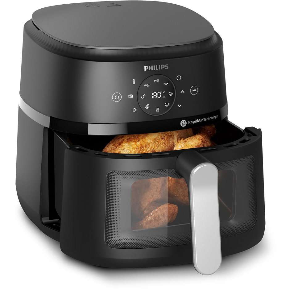 Philips Serie 2000 NA231/00 Friggitrice ad Aria Capacità 6,2 Litri 1700 W RapidAir Finestra Touch Nero
