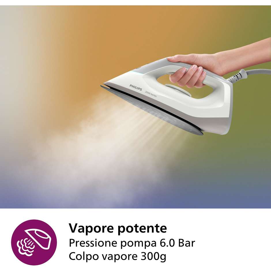 Philips Serie 2000 PSG2000/80 Ferro Generatore di Vapore Piastra Ceramica 2400 W 6 Bar 1,4 L Grigio