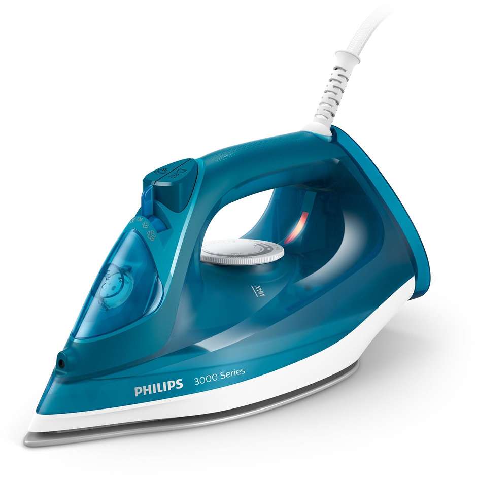 Philips Serie 3000 DST3040/70 Ferro da Stiro a Vapore 2600 W Colpo Vapore 200 g/min Piastra Ceramica Blu