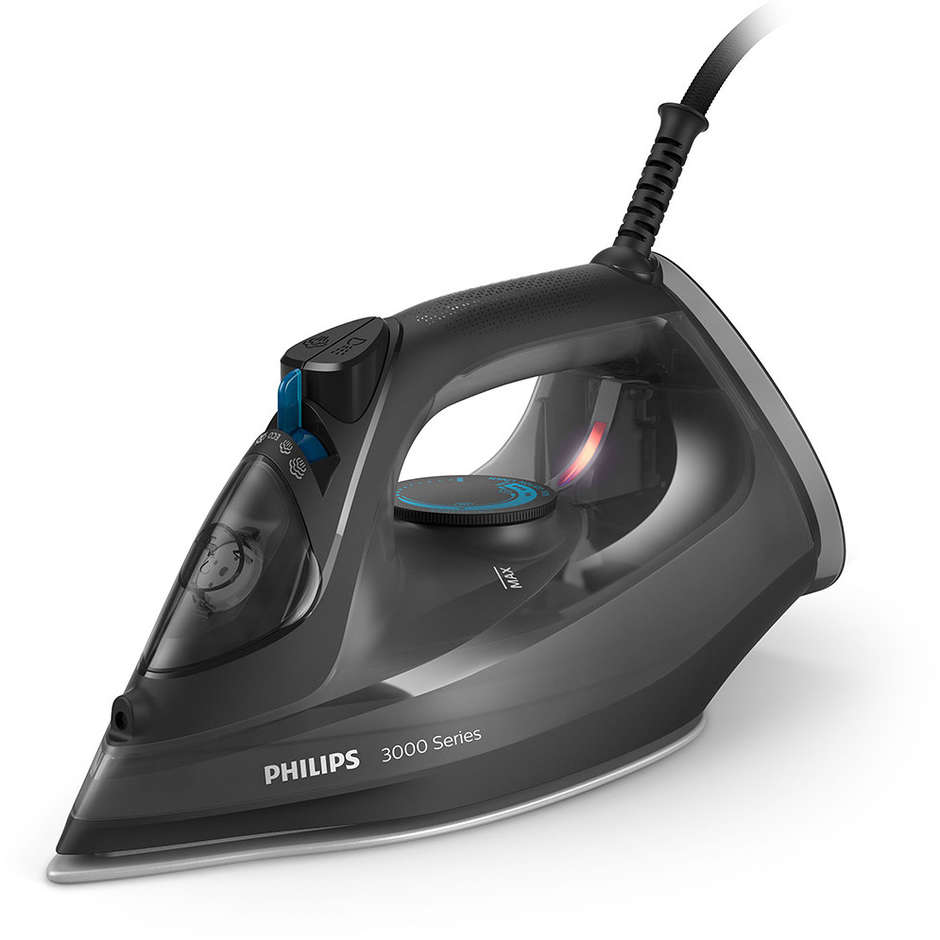 Philips Serie 3000 DST3041/80 Ferro da Stiro a Vapore 2600 W con Piastra in Ceramica, Vapore 40 g/min e Colpo 200 g/min – Nero