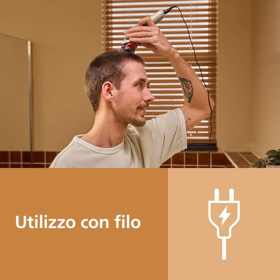 Philips Serie 3000 HC3734/15 regolacapelli con cavo beige, lame DualCut e pettine regolabile