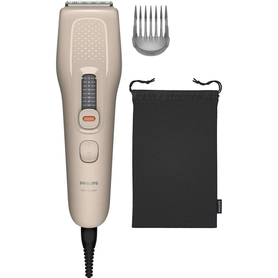 Philips Serie 3000 HC3734/15, regolacapelli con cavo beige