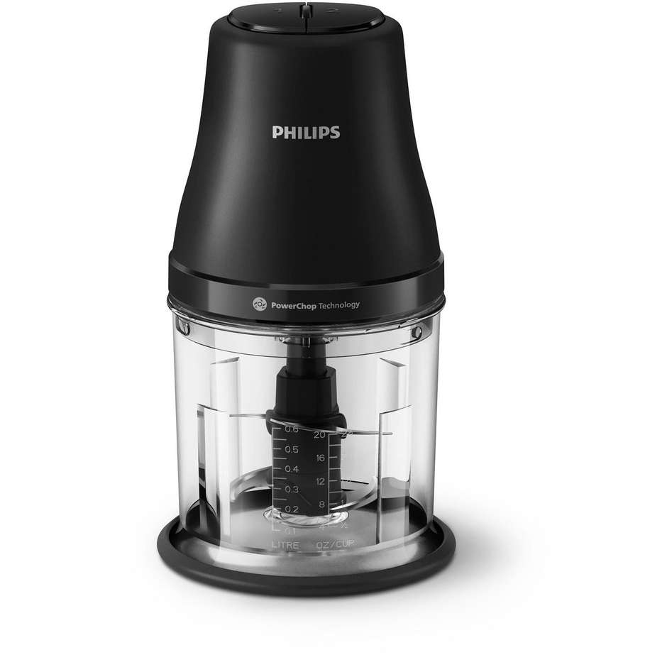 Philips Serie 3000 HR1501/00 Tritatutto Compatto 450W Ciotola 1L 4 Lame Inox Nero