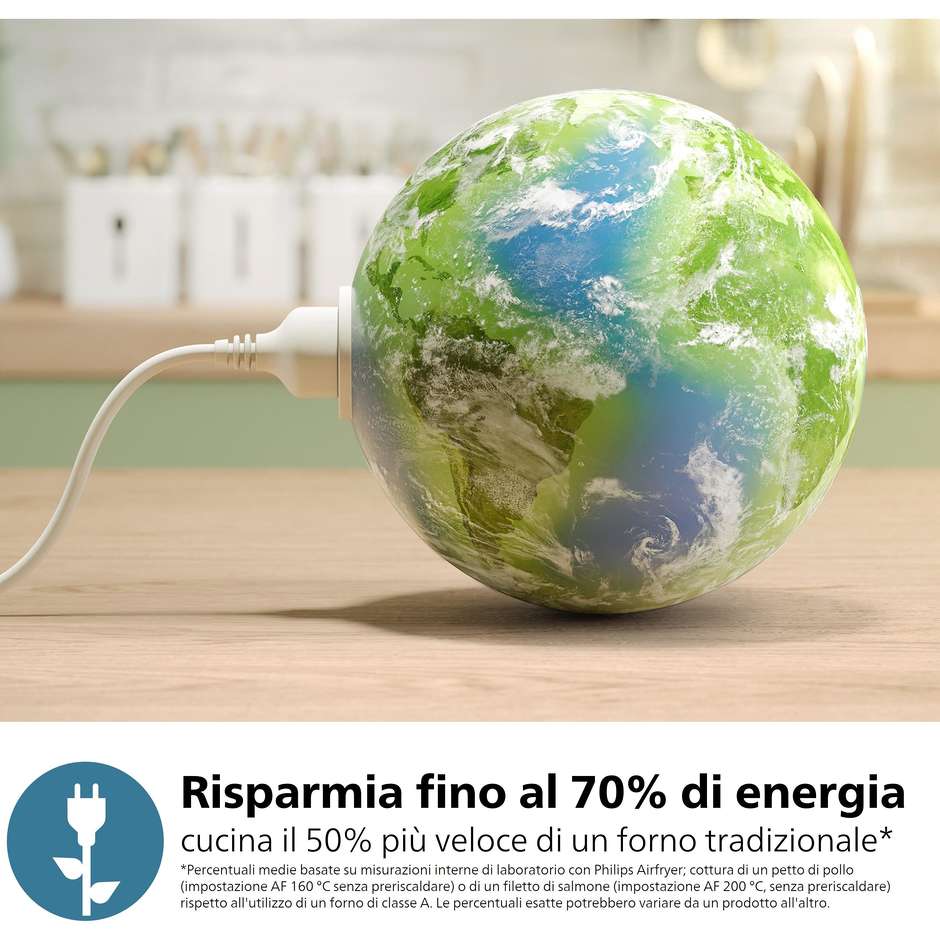 Philips Serie 3000 NA332/00 Friggitrice ad Aria Capacità 6,2 Litri 1700 W Finestra Trasparente Touch Nero