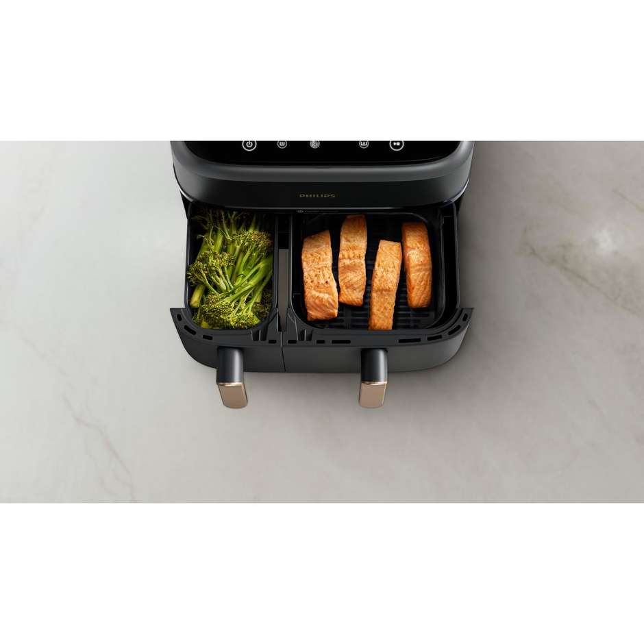 Philips Serie 3000 NA352/00 Friggitrice ad Aria Doppio Cestello 9 Litri 2750 W Sync Antracite e Rame