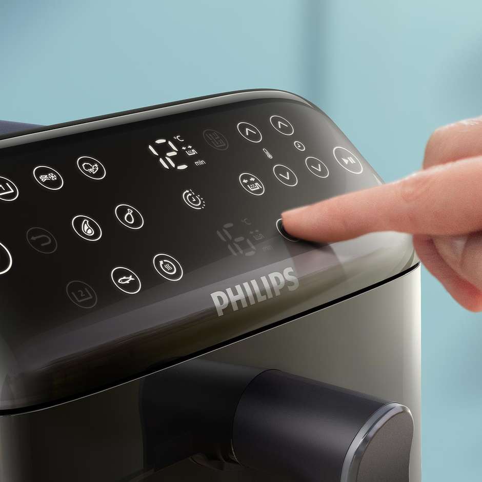Philips Serie 4000 Dual Stack NA462/70 Friggitrice ad Aria 10 L Doppio Cestello Verticale 2750 W con Finestra Visuale e Display Touch, Nero