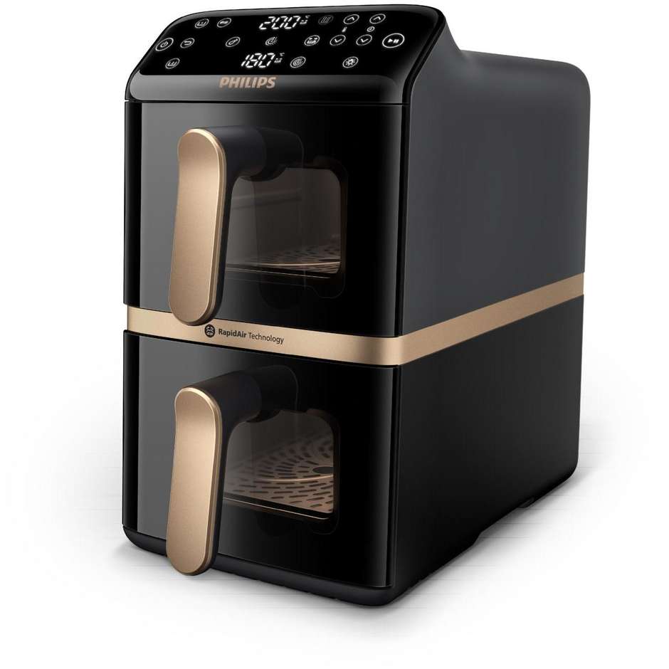 Philips Serie 4000 NA462/70 Friggitrice ad Aria Dual Stack Cestello Verticale 10 Litri 2750 W Nero