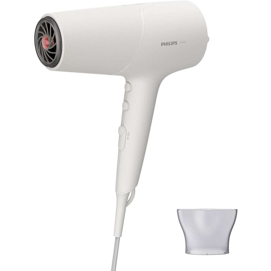 Philips Serie 5000 BHD501/00 Asciugacapelli 2100 W con Tecnologia ThermoShield e Doppi Ioni Bianco