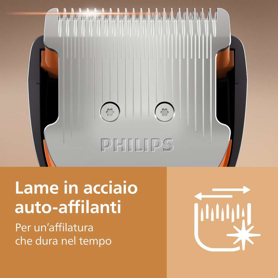Philips Serie 5000 HC5733/15 regolacapelli senza filo nero, PowerAdapt, Turbo e 3 pettini