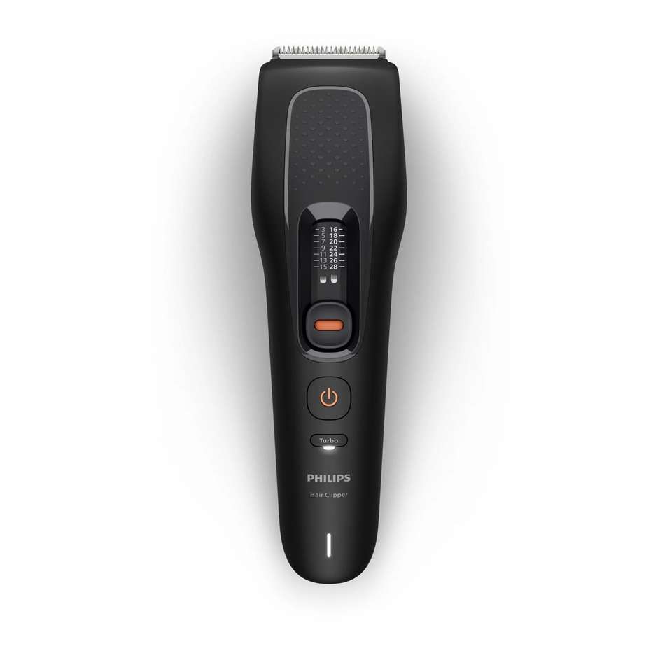 Philips Serie 5000 HC5733/15 regolacapelli senza filo nero, PowerAdapt, Turbo e 3 pettini