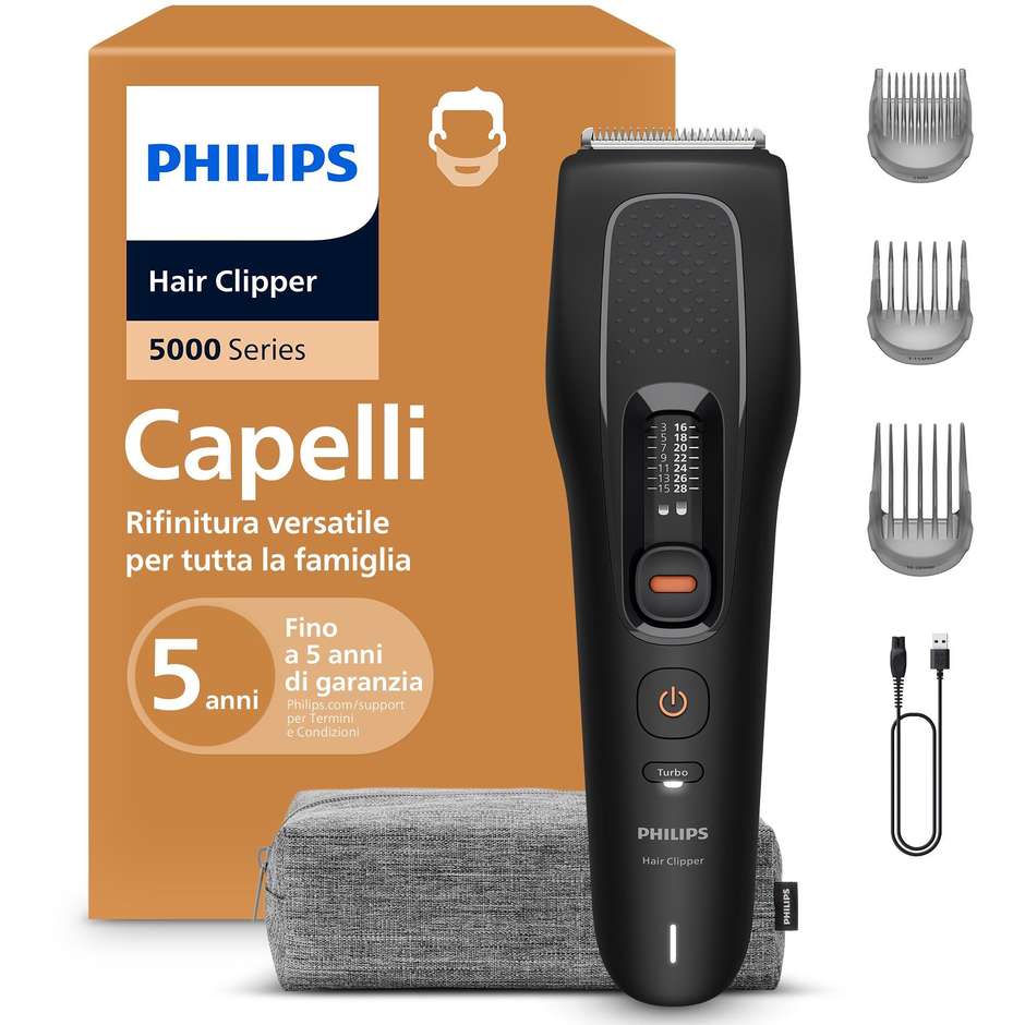 Philips Serie 5000 HC5733/15, regolacapelli senza filo nero