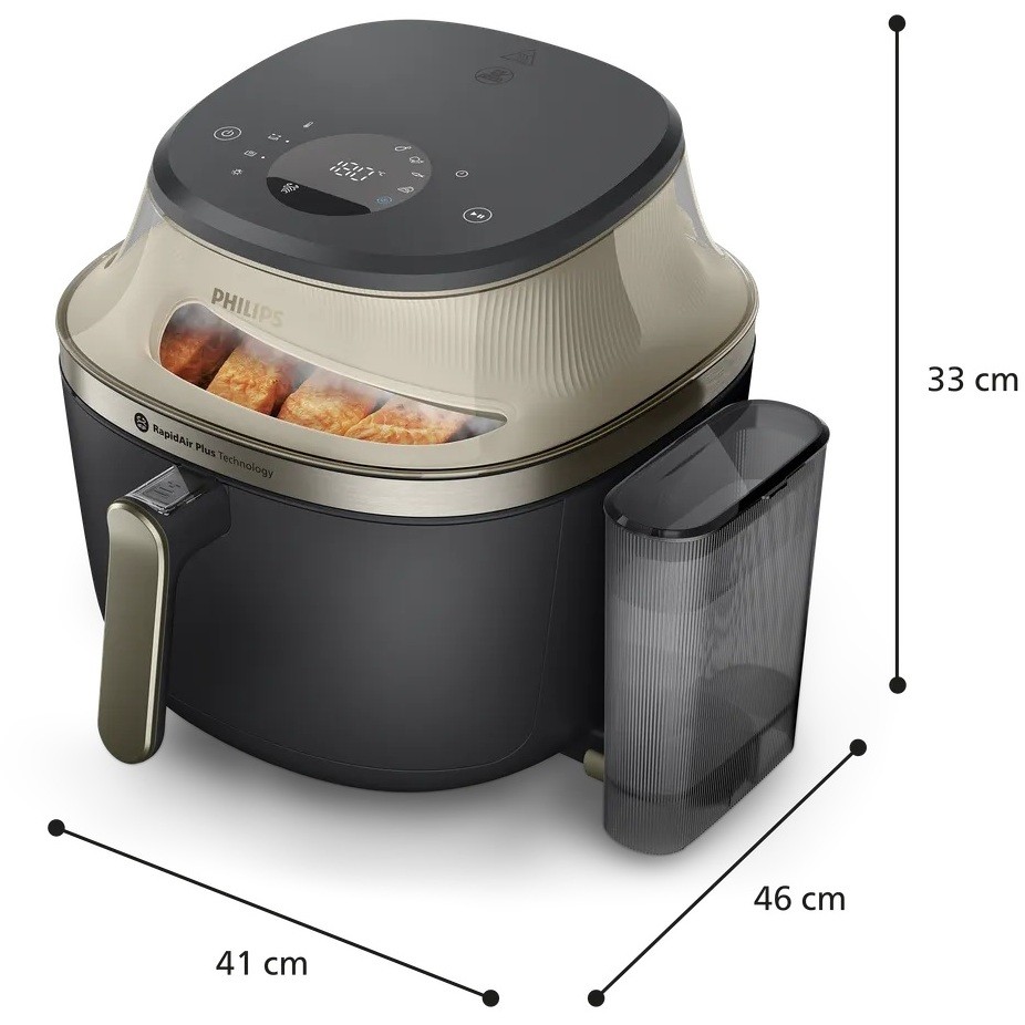Philips Serie 5000 Steam NA543/00 Airfryer con Funzione Vapore 7.2 L 2000 W Touch Digitale Nero