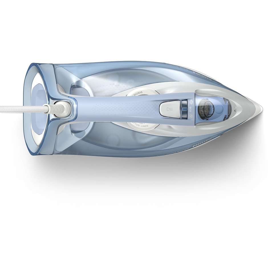 Philips Serie 7000 DST7011/20 Ferro da Stiro a Vapore Piastra SteamGlide Plus 2600 W Azzurro e Bianco