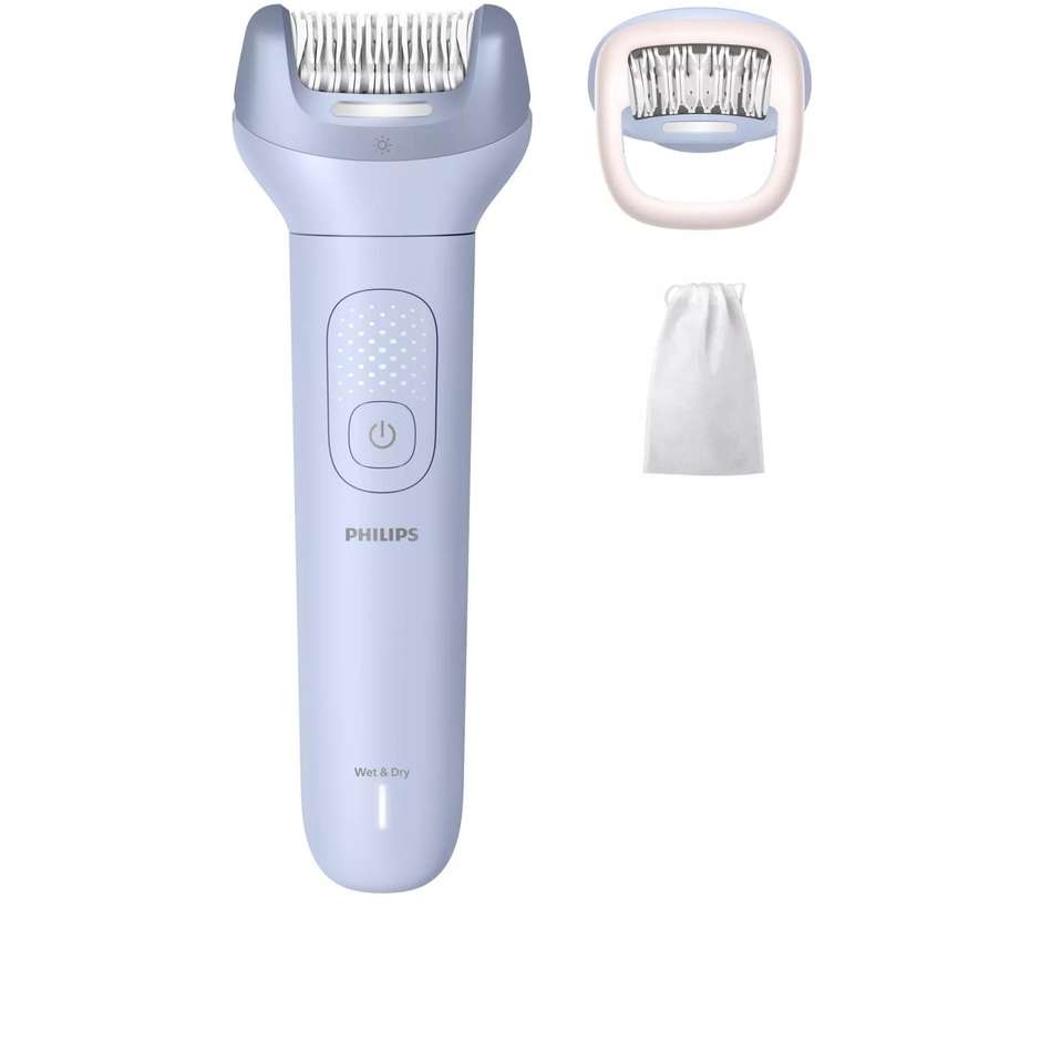 Philips Serie 8000 BRE708/00 Epilatore Wet & Dry senza filo con 32 pinzette in ceramica testina rasoio e custodia Blu