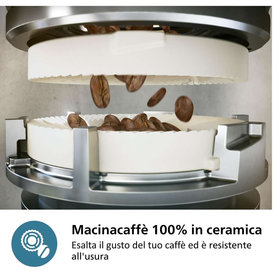 Philips Series 1200 EP1200/00 Macchina da Caffè Automatica con Macine 100% Ceramica 1500 W Nero Opaco