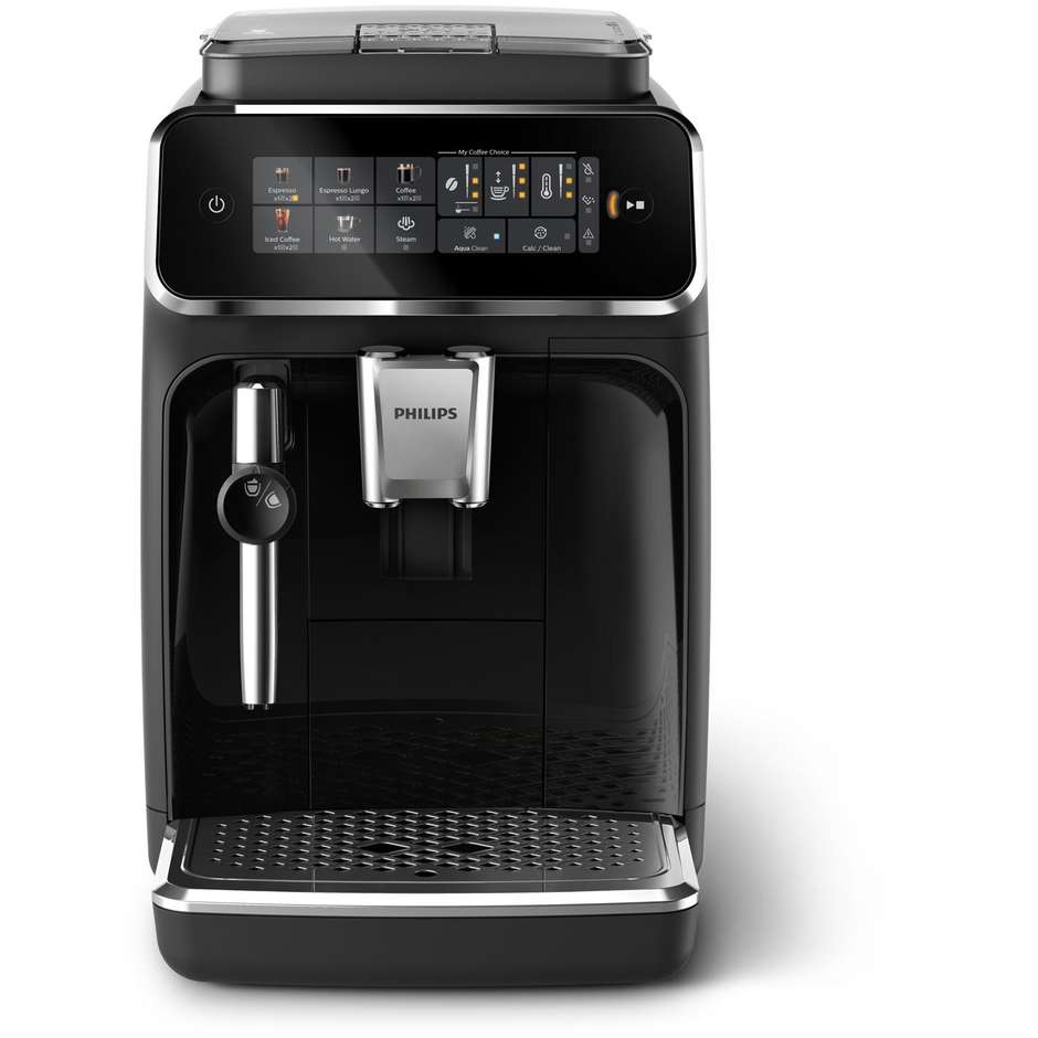 Philips Series 3300 EP3321/40 Macchina da Caffè Automatica con Macine in Ceramica e SilentBrew Nero e Cromo
